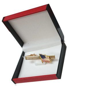 Waving American Flag Tie Clip (Engravable)